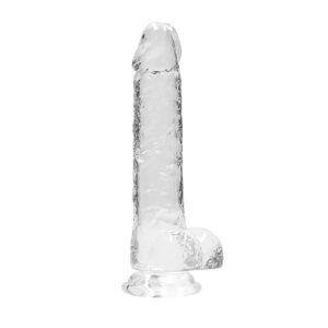 20 cm Realistic Dildo With Balls - Transparent från .
