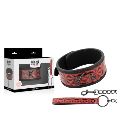 BegMe Röd Halsband Med Koppel Fetish från Dreamlove.