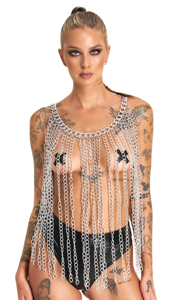 Chainmail Halsband och Kjol Fetish Kläder från orion.