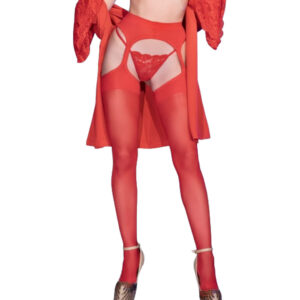 Chilirose CR4312 Garter Stockings - S/M / Röd Sexiga Underkläder från Dreamlove.