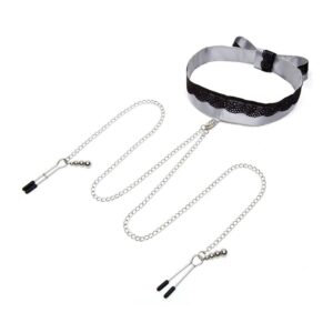 Fifty Shades - Satin & Lace Collar with Nipple Clamps från .