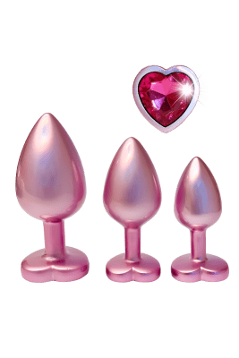 Gleaming Love Pearl Pink Buttplug Set Anal Sexleksaker från Tonga.