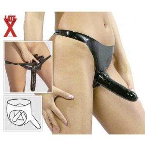 Latex Trosa med 3 dildos från .
