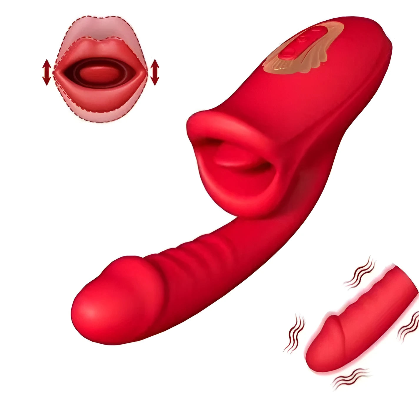 Lovetoys Dildovibrator med Tunga Vibrator från Aiersha.
