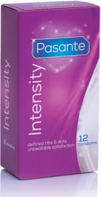 Pasante Intensity Ribs & Dots 12-Pack Kondomer från EDC.