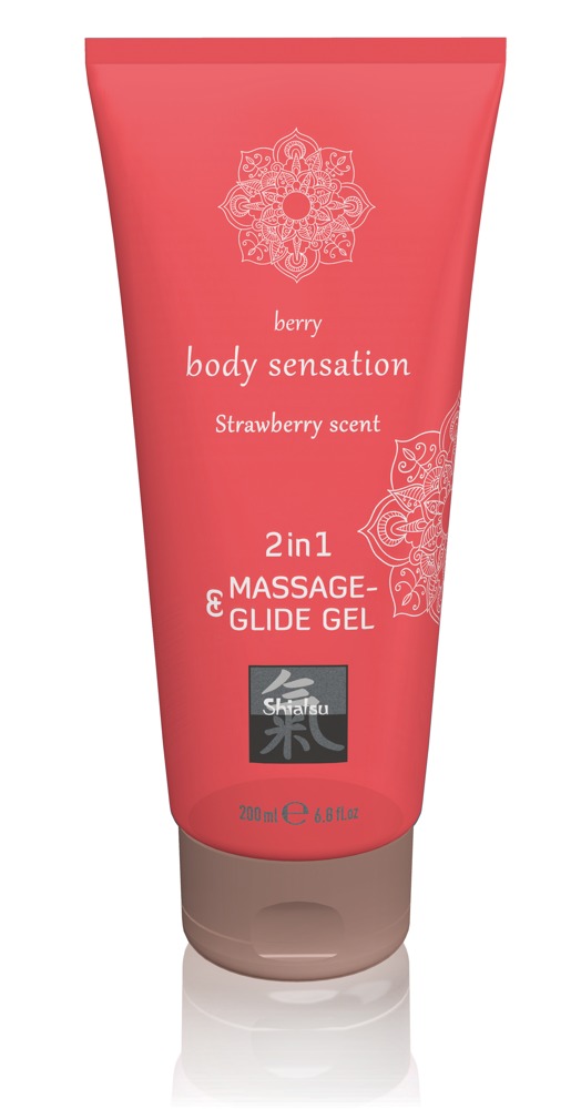 Shiatsu 2-in-1 Massage & Glidmedel - 200ml / Jordgubb Massageolja från orion.