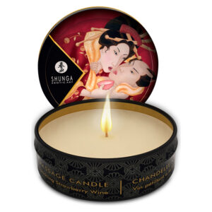 Shunga massage candle strawberry från Lustjakt.
